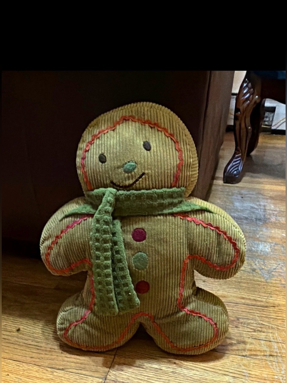 Gingerbread Man Decorative Pillow Embroidered Polyester Novelty Christmas